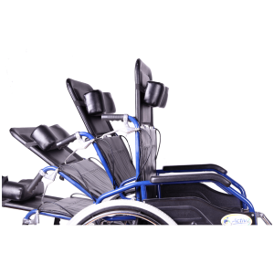 Silla de Ruedas con Cabecera, Brazos y Eleva piernas Acojinados y Desmontables